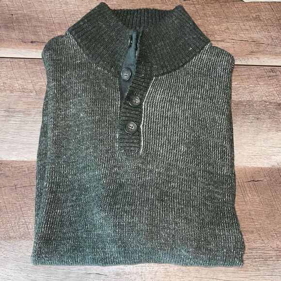 Gap Mens Cotton Knit Henley Neck Long Sleeve Pullover Sweater Green Size Large - Picture 5 of 9